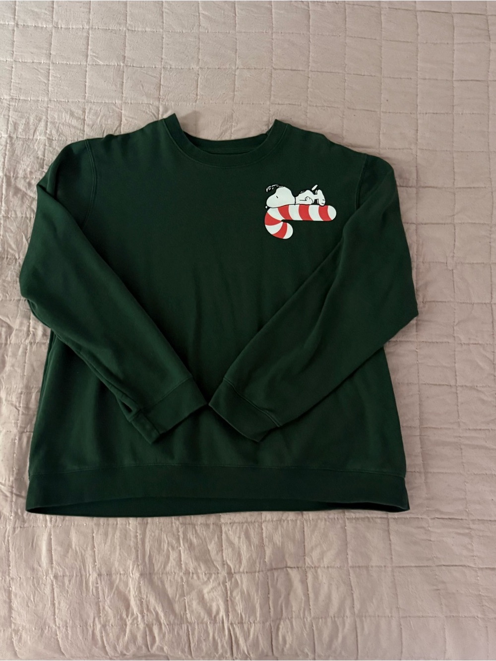 Snoopy Dark Green Graphic Crewneck Sweater